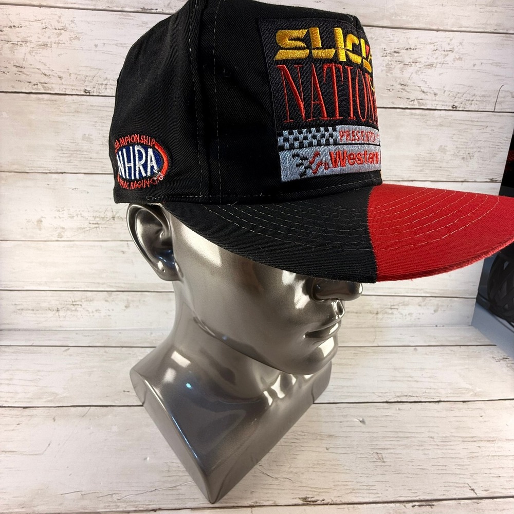 Vintage 1996 NHRA Slick 50 Nationals Snapback Hat Sport Service Drag Racing Cap